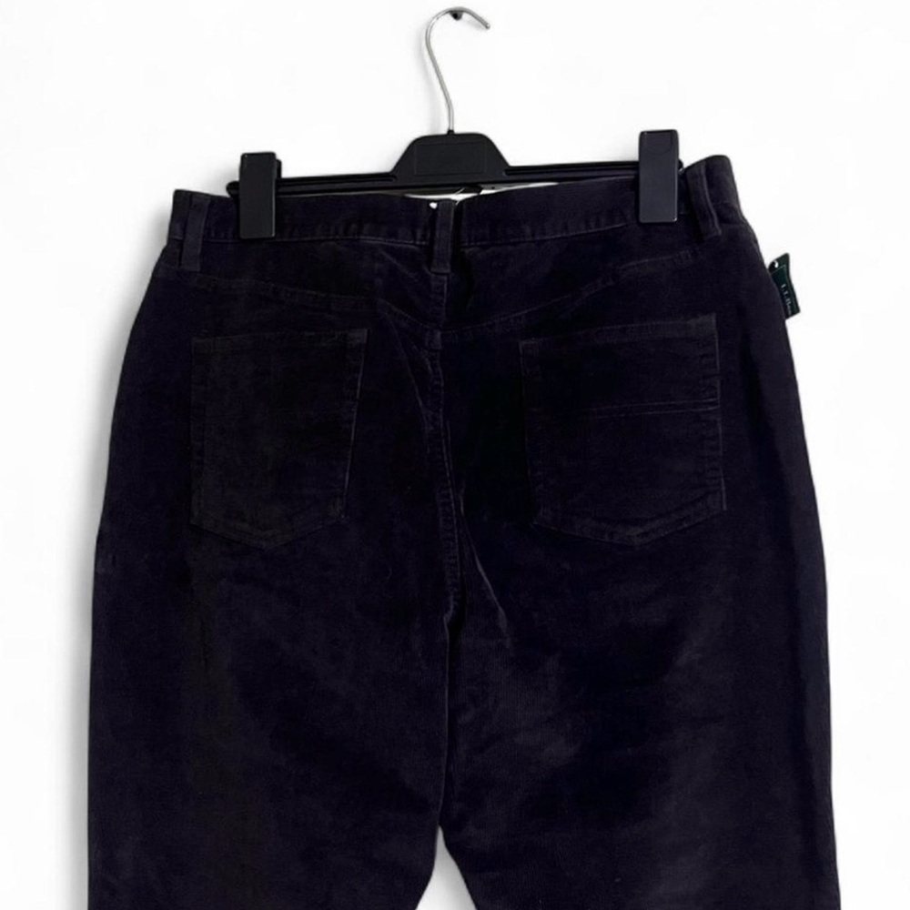 LL Bean Corduroy Bookcut Pants Sz 18 High Rise Pockets Lycra Blend Closet Staple - Picture 4 of 8